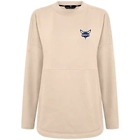 Women's Levelwear Khaki Charlotte Hornets Beaudry Pullover Sweatshirt