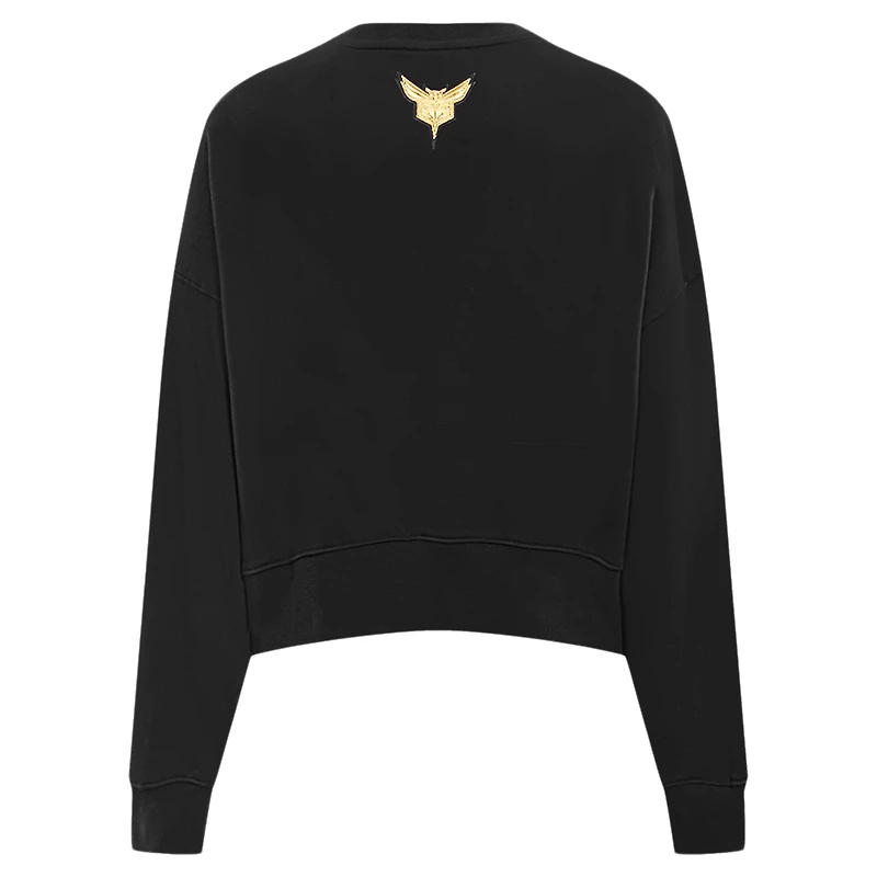 Sweat-shirt court Glam Charlotte Hornets Pro Standard pour femmes, noir