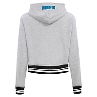Sweat à capuche court Pro Standard pour femmes, gris chiné, Charlotte Hornets, Script Tail
