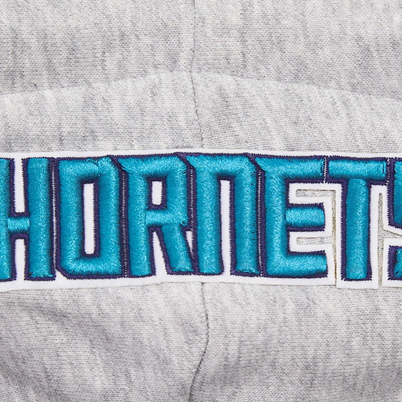 Sweat à capuche court Pro Standard pour femmes, gris chiné, Charlotte Hornets, Script Tail