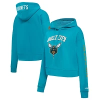 Sweat à capuche court Pro Standard Charlotte Hornets 2023/24 City Edition pour femmes, bleu sarcelle