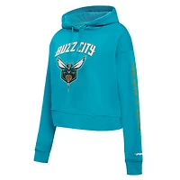 Sweat à capuche court Pro Standard Charlotte Hornets 2023/24 City Edition pour femmes, bleu sarcelle