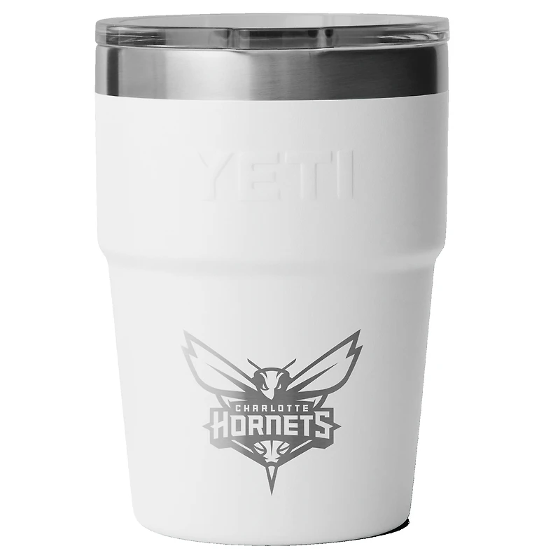 Gobelet empilable Rambler YETI White Charlotte Hornets 473 ml avec couvercle Magslider