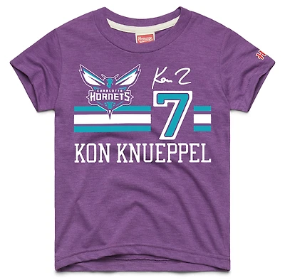Youth Homage Kon Knueppel Purple Charlotte Hornets Remix Signature Name & Number Tri-Blend T-Shirt