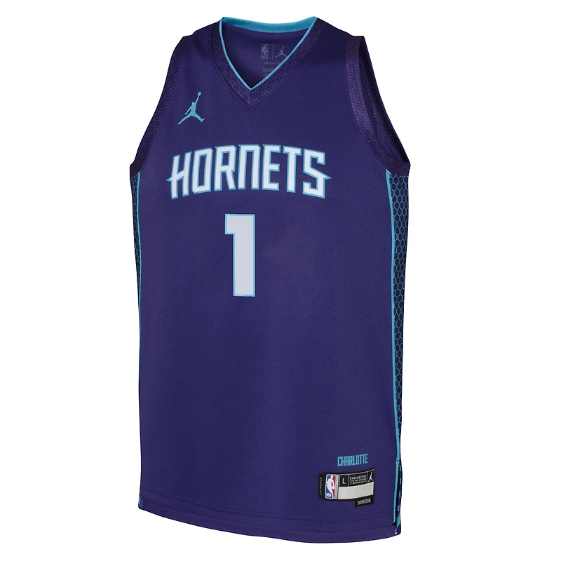 Youth Jordan Brand LaMelo Ball Purple Charlotte Hornets Swingman Jersey - Statement Edition