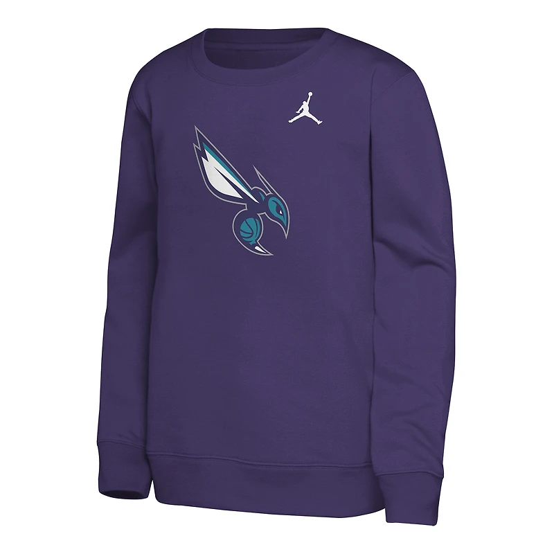 Sweat-shirt Jordan Brand violet Charlotte Hornets Courtside Statement Edition pour jeunes