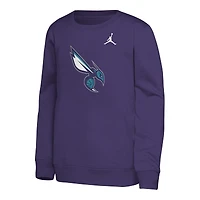 Sweat-shirt Jordan Brand violet Charlotte Hornets Courtside Statement Edition pour jeunes