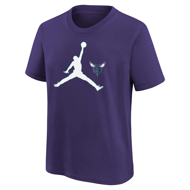 T-shirt violet avec logo Jordan Brand pour jeunes Charlotte Hornets
