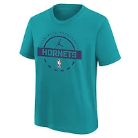 T-shirt d'entraînement Jordan Brand Teal Charlotte Hornets pour jeunes