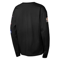 Youth Mitchell & Ness Black Charlotte Hornets Hardwood Classic All Over Long Sleeve T-Shirt