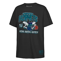 T-shirt rétro noir pour jeunes Mitchell & Ness avec inscription « Mascot des Charlotte Hornets »