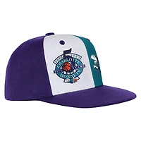 Casquette snapback double anniversaire Charlotte Hornets violette Mitchell & Ness pour jeunes