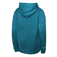 Youth Mitchell & Ness Teal Charlotte Hornets Hardwood Classics Lightweight Thermal Long Sleeve Hoodie T-Shirt