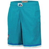 Youth Mitchell & Ness Teal Charlotte Hornets Hardwood Classics Swingman Shorts