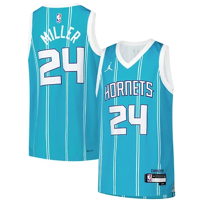 Maillot Swingman Nike pour jeune Brandon Miller Teal Charlotte Hornets - Édition Icon