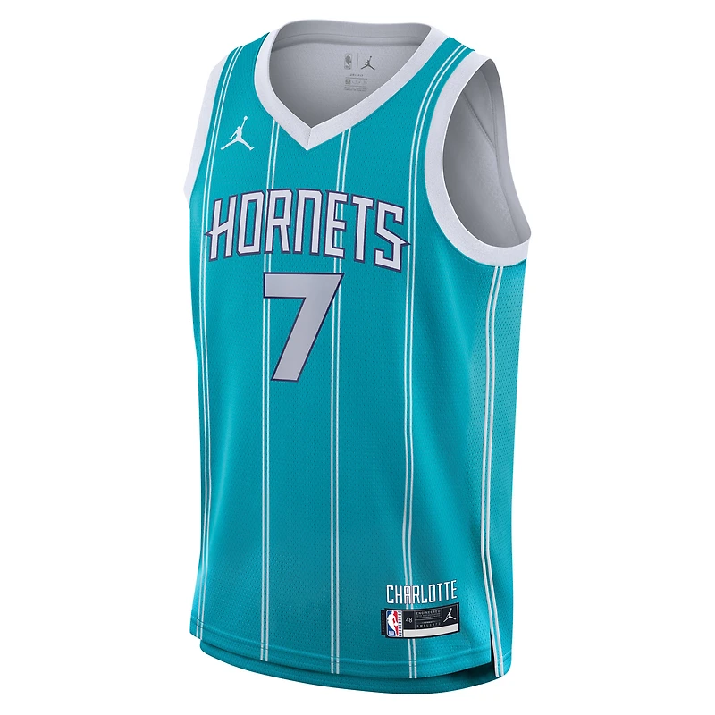 Maillot Swingman Nike Kon Knueppel bleu sarcelle Charlotte Hornets pour enfant - Édition Icon