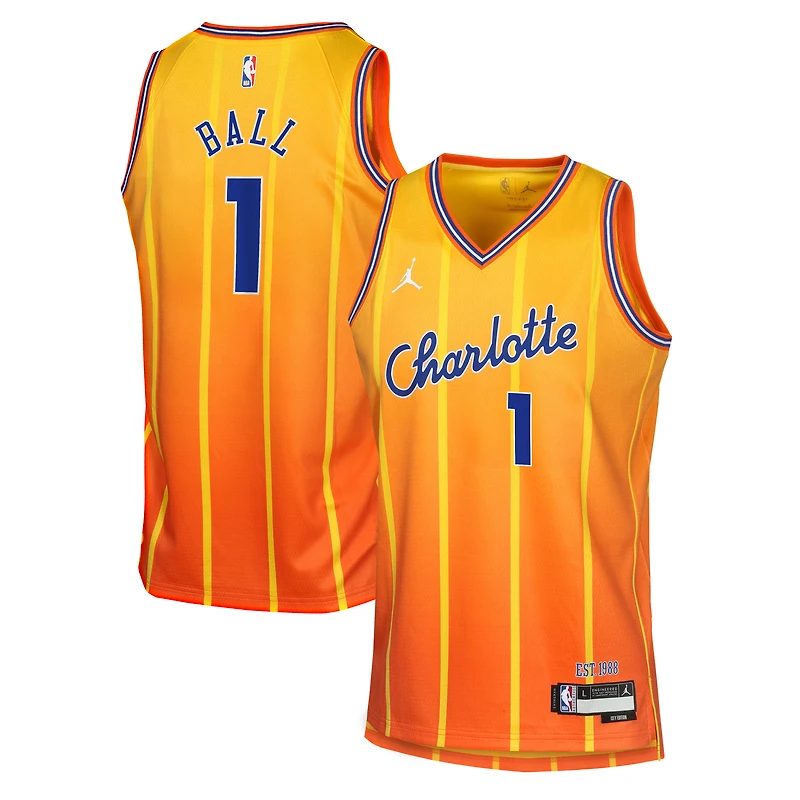 Youth Nike LaMelo Ball Orange Charlotte Hornets 2025/26 City Edition Swingman Jersey