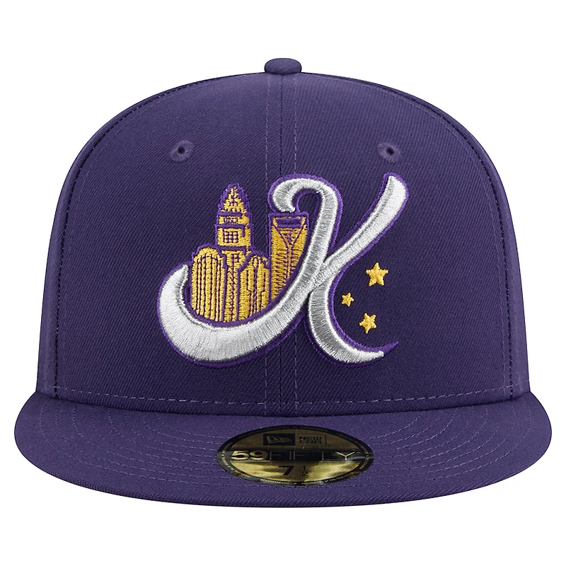 Casquette ajustée 59FIFTY pour homme New Era Purple Charlotte Knights Theme Nights