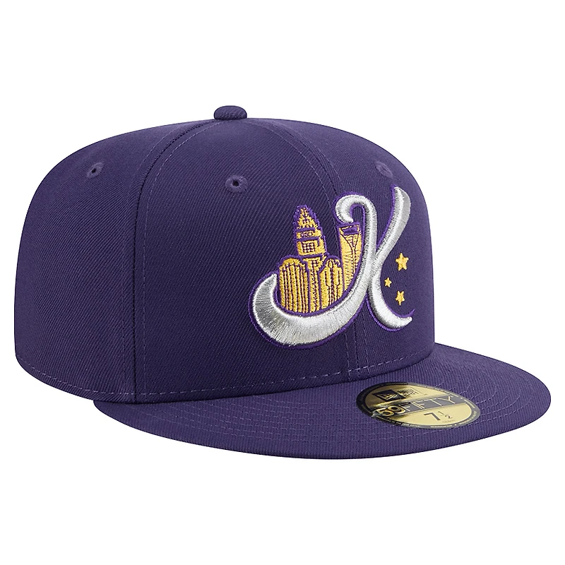 Casquette ajustée 59FIFTY pour homme New Era Purple Charlotte Knights Theme Nights