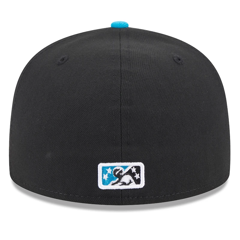 Casquette ajustée 59FIFTY avec logo alternatif Charlotte Knights de la collection authentique pour homme New Era noire