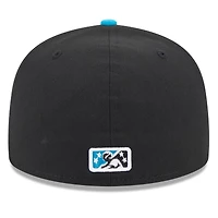 Casquette ajustée 59FIFTY avec logo alternatif Charlotte Knights de la collection authentique pour homme New Era noire