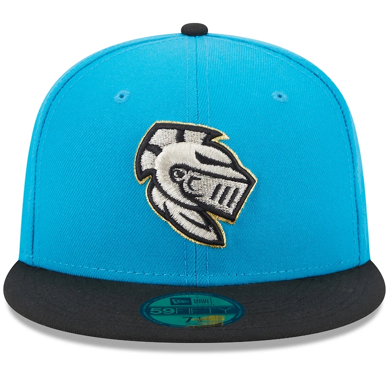 Casquette ajustée 59FIFTY avec logo alternatif Charlotte Knights de la collection authentique pour homme New Era bleue