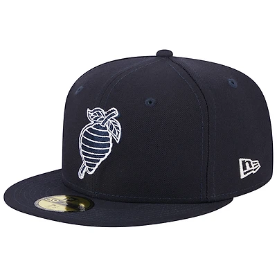 Casquette ajustée 59FIFTY Charlotte Knights Black Hornets New Era pour homme, bleu marine
