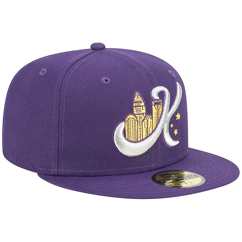 Casquette ajustée 59FIFTY Charlotte Knights pour homme New Era pourpre