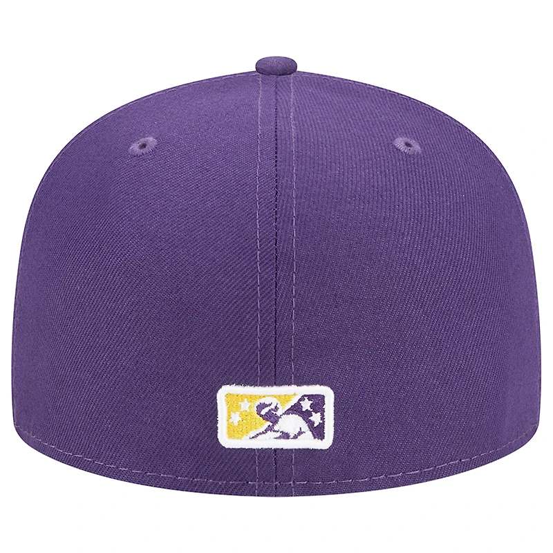 Casquette ajustée 59FIFTY Charlotte Knights pour homme New Era pourpre
