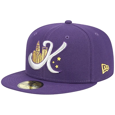 Casquette ajustée 59FIFTY Charlotte Knights pour homme New Era pourpre