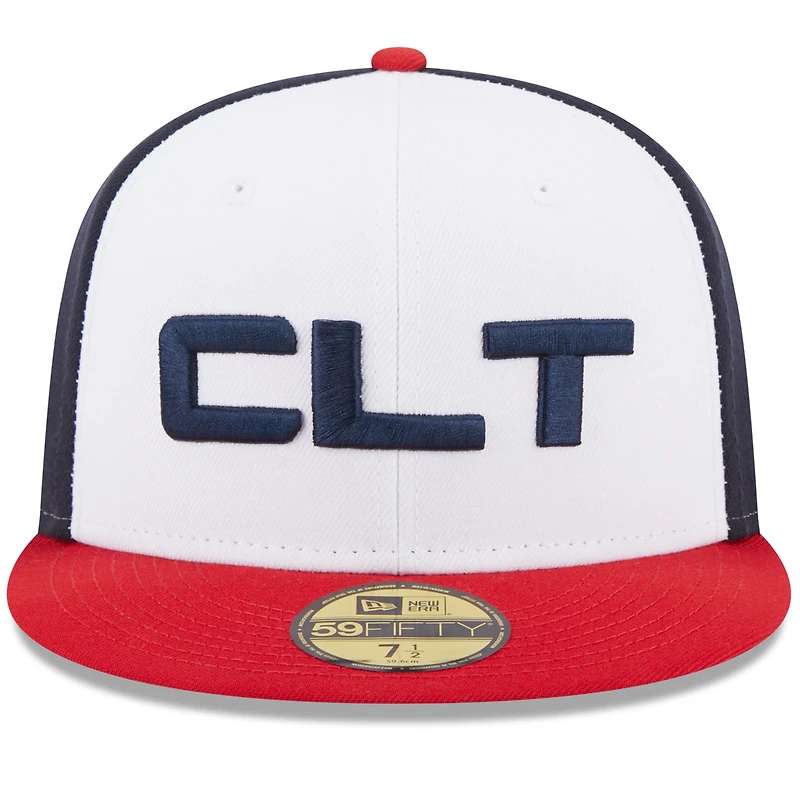 Men's New Era White Charlotte Knights Authentic Collection Alternate Logo 59FIFTY Fitted Hat
