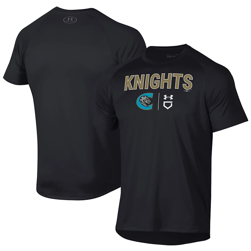 T-shirt technique Under Armour noir Charlotte Knights pour homme