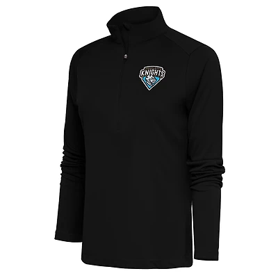 Women's Antigua  Black Charlotte Knights Tribute Half-Zip Pullover Top