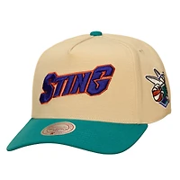 Casquette unisexe Mitchell & Ness kaki/turquoise Charlotte Sting Pro Pinch Snapback