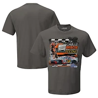Men's Checkered Flag Sports Charcoal Chase Briscoe 2025 The Great American Getaway 400 Race Win T-Shirt
