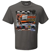 Men's Checkered Flag Sports Charcoal Chase Briscoe 2025 The Great American Getaway 400 Race Win T-Shirt