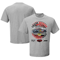 Men's Checkered Flag Sports Heather Gray Chase Briscoe 2025 YellaWood 500 Race Winner T-Shirt