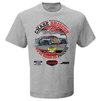 T-shirt à damier pour homme, gris chiné, Chase Briscoe, vainqueur de la course YellaWood 500 2025