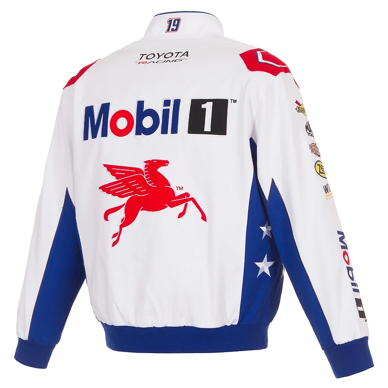 Men's JH Design White Chase Briscoe 2026 Mobil Full-Snap Twill Racing Jacket