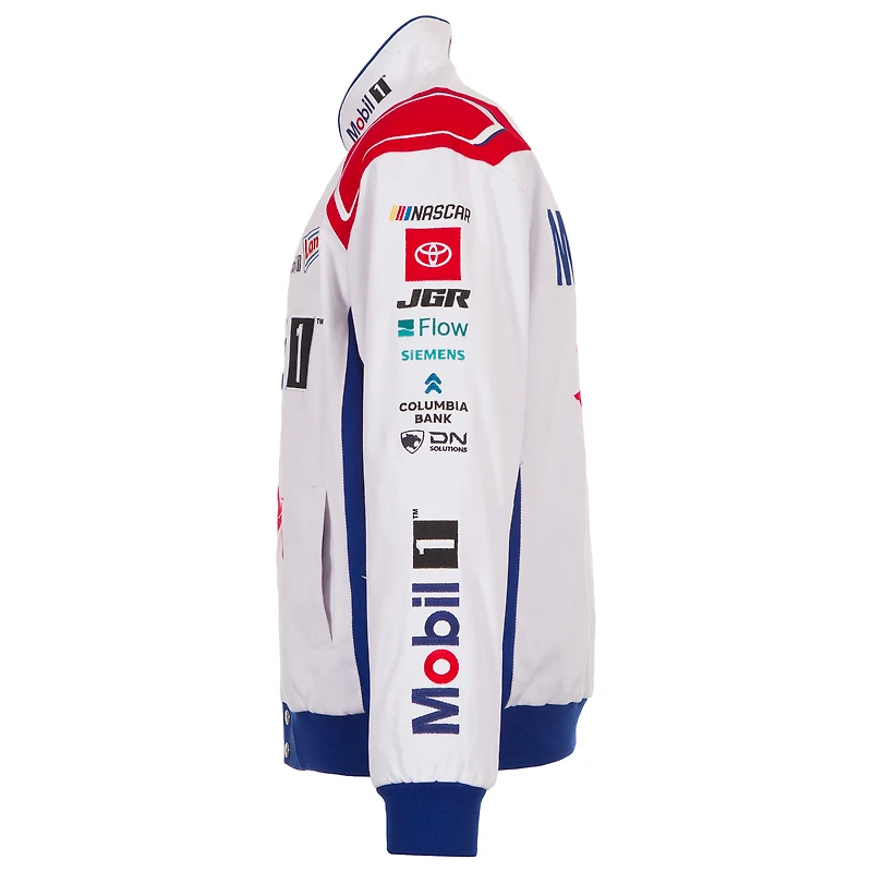 Men's JH Design White Chase Briscoe 2026 Mobil Full-Snap Twill Racing Jacket