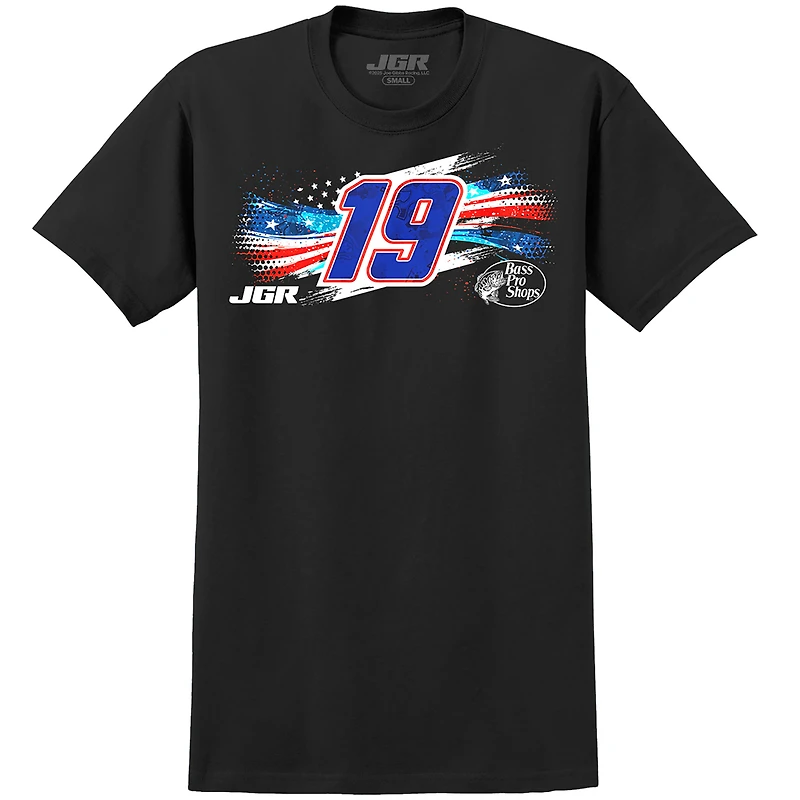 T-shirt noir pour homme de la collection Joe Gibbs Racing Team, Chase Briscoe Bass Pro Shops.