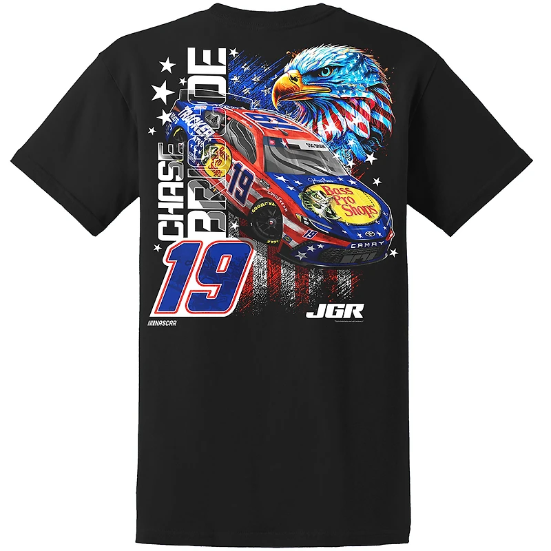 Men's Joe Gibbs Racing Team Collection Black Chase Briscoe Bass Pro Shops Car T-Shirt
