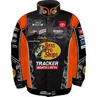 Veste d'uniforme à boutons-pression complète pour homme Joe Gibbs Racing Team Collection noire Chase Briscoe Bass Pro Shops