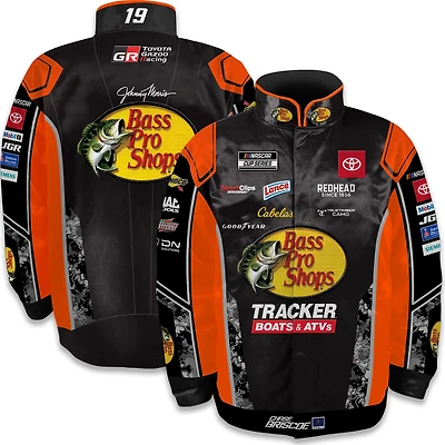 Veste d'uniforme à boutons-pression complète pour homme Joe Gibbs Racing Team Collection noire Chase Briscoe Bass Pro Shops