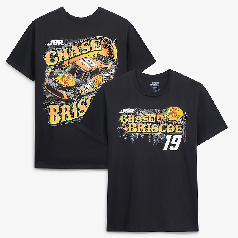 Men's Joe Gibbs Racing Team Collection Black Chase Briscoe #19 Bass Pro Shops T-Shirt