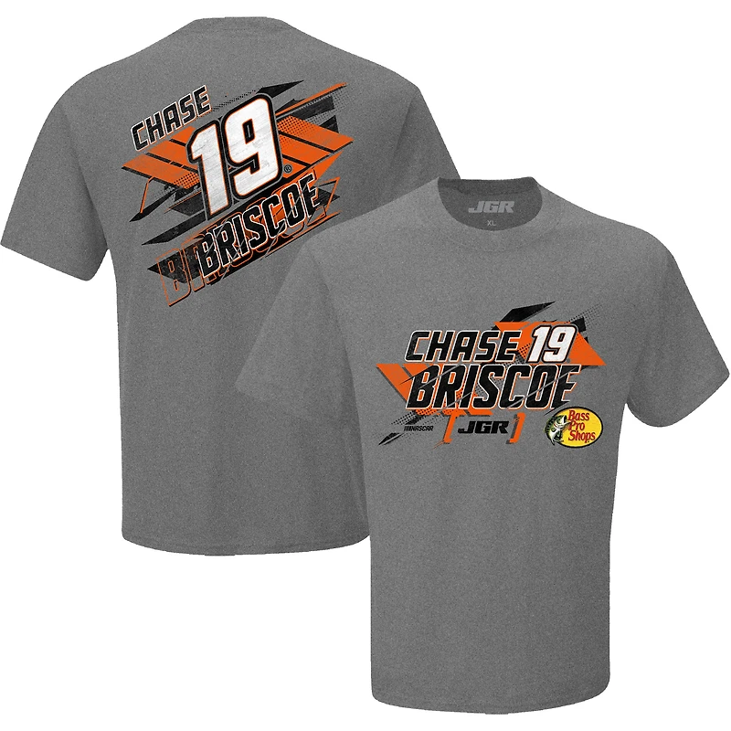 T-shirt pour homme Joe Gibbs Racing Team Collection Graphite Chase Briscoe Bass Pro Shops avec nom et numéro