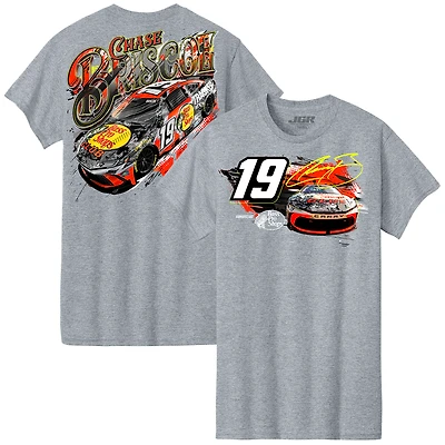 Men's Joe Gibbs Racing Team Collection  Heather Gray Chase Briscoe Bass Pro Shops Car T-Shirt