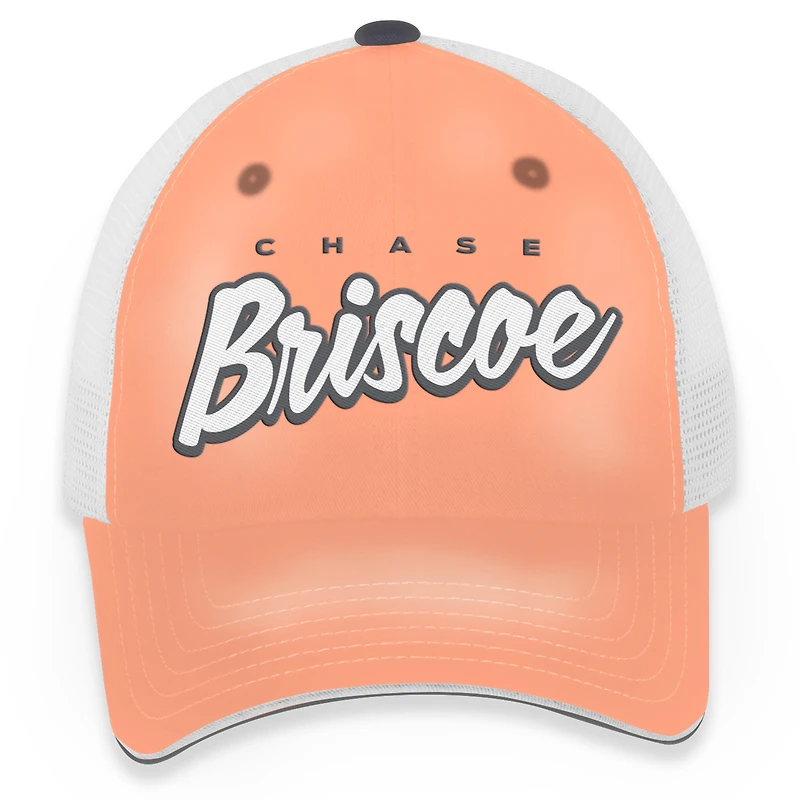 Women's Checkered Flag Sports Pink/White Chase Briscoe Pit Box Adjustable Trucker Hat