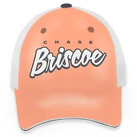 Women's Checkered Flag Sports Pink/White Chase Briscoe Pit Box Adjustable Trucker Hat