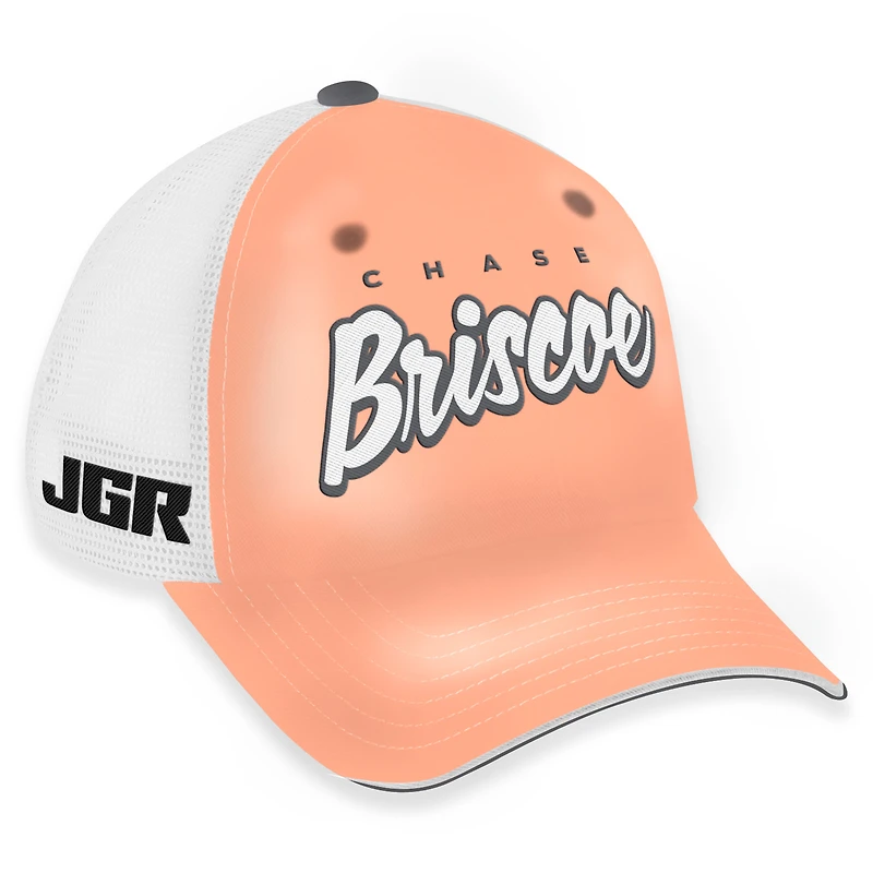 Women's Checkered Flag Sports Pink/White Chase Briscoe Pit Box Adjustable Trucker Hat